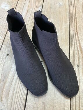 Women's Knit Slip-On Ankle Booties — Jet Black